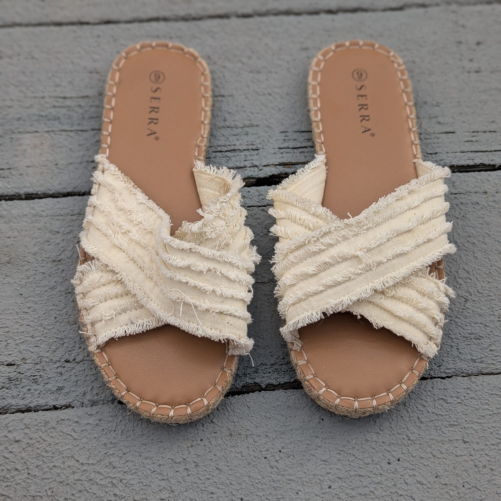 Serra Women's Cream Slide Sandals
